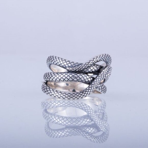 "Trendy Multi Layer Snake Vintage Carved Silver Fashion Ring for Women,U… - Picture 3 of 5